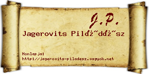 Jagerovits Piládész névjegykártya
